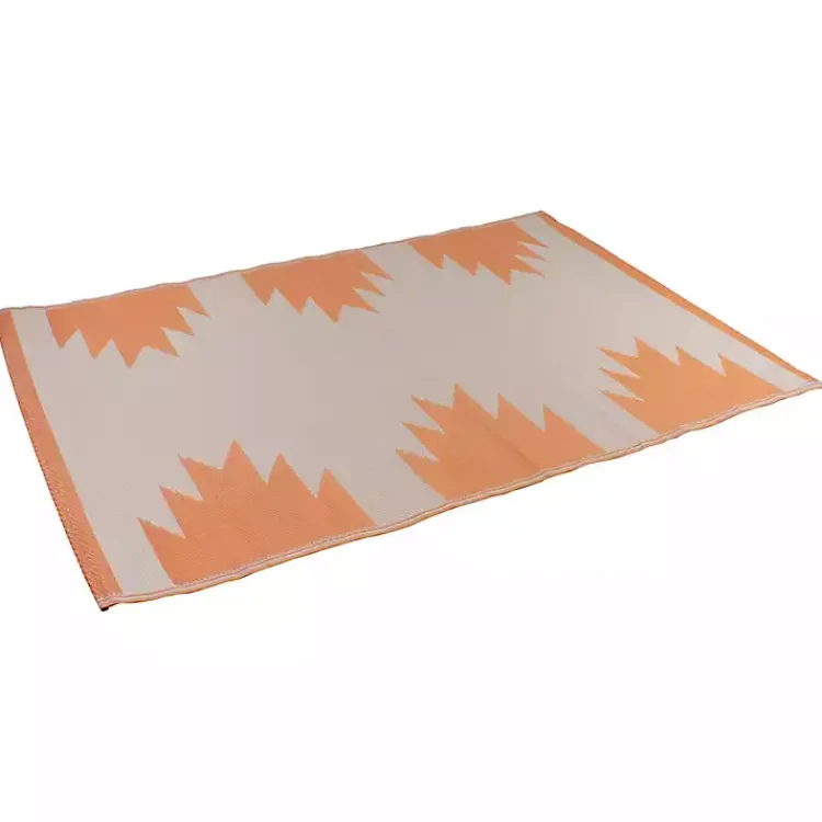 Outdoor Rugs-Kirklands Home Orange Geometric Outdoor Area Rug, 4x6