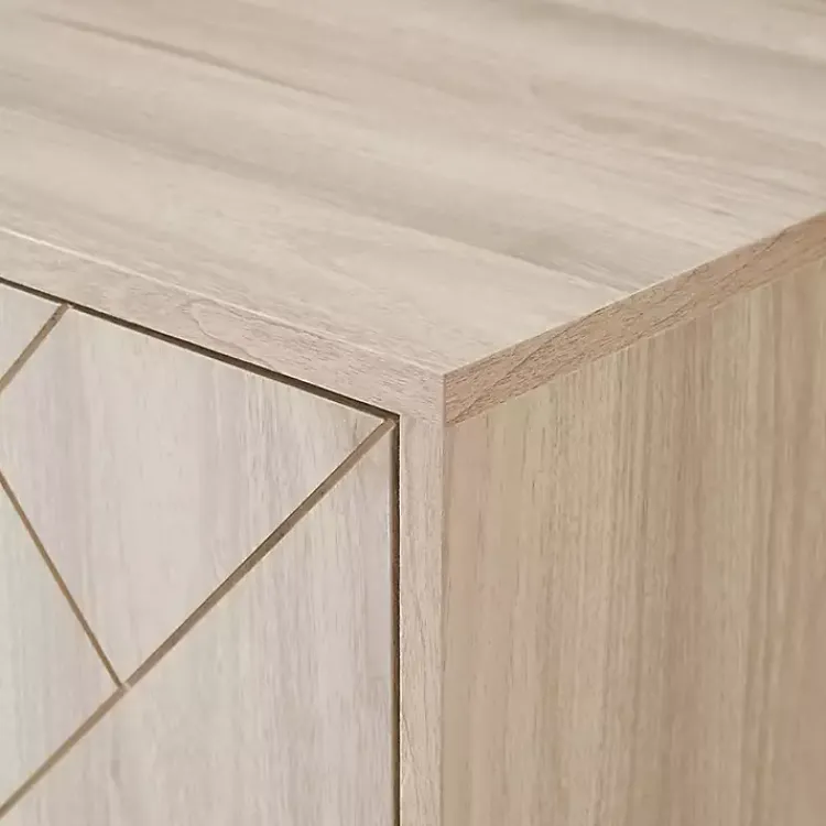 Tv Stands & Media Consoles-Kirklands Home Birch Wood Herringbone 4-Door TV Sd Tan