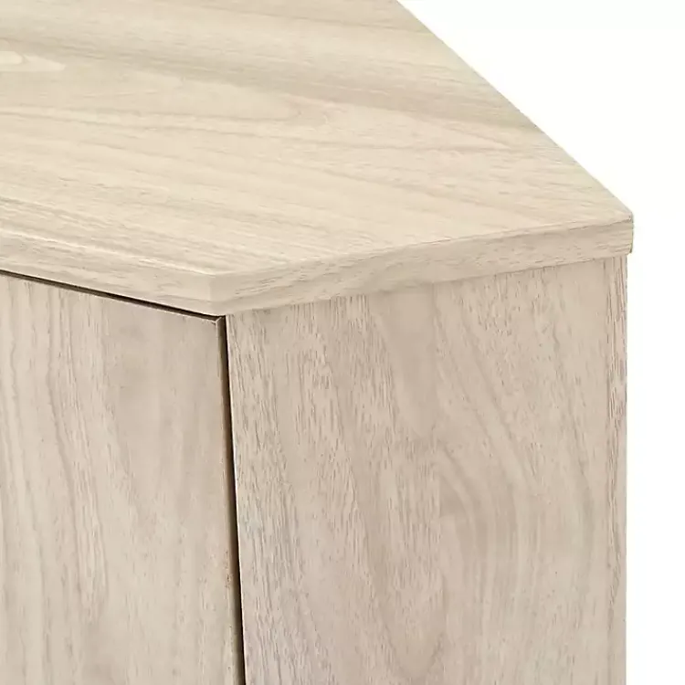 Cabinets & Sideboards-Kirklands Home Birch Wood Finish Corner Cabinet Tan