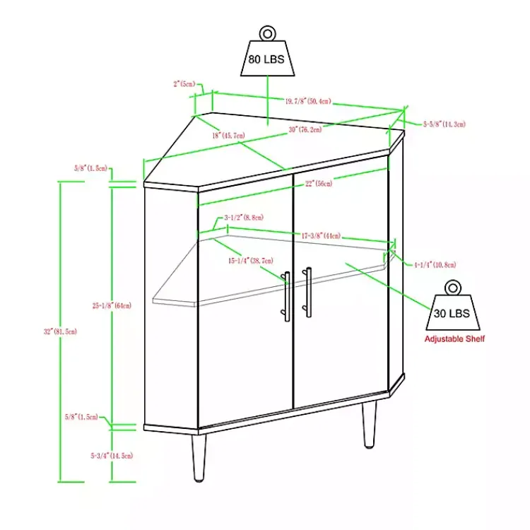 Cabinets & Sideboards-Kirklands Home Birch Wood Finish Corner Cabinet Tan