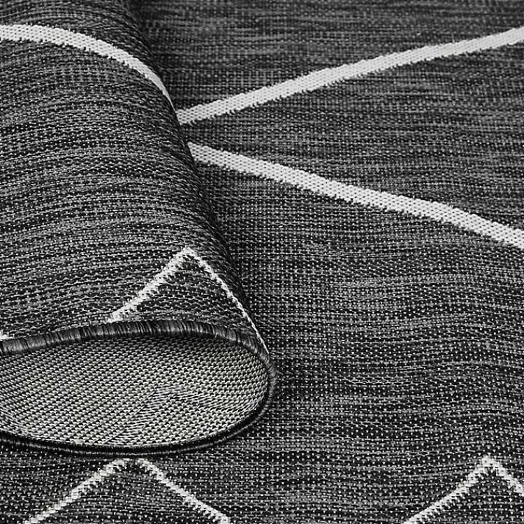 Outdoor Rugs-Kirklands Home Connected Diamond Outdoor Area Rug, 8x10 Gray