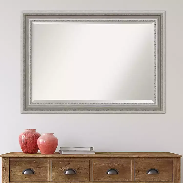 Decorative Mirrors-Kirklands Home Silver Patina Scallop Framed Mirror, 30x42 in.