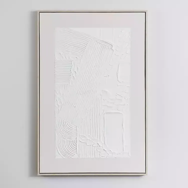 Canvas Art-Kirklands Home White Texture Abstract Canvas Wall Art