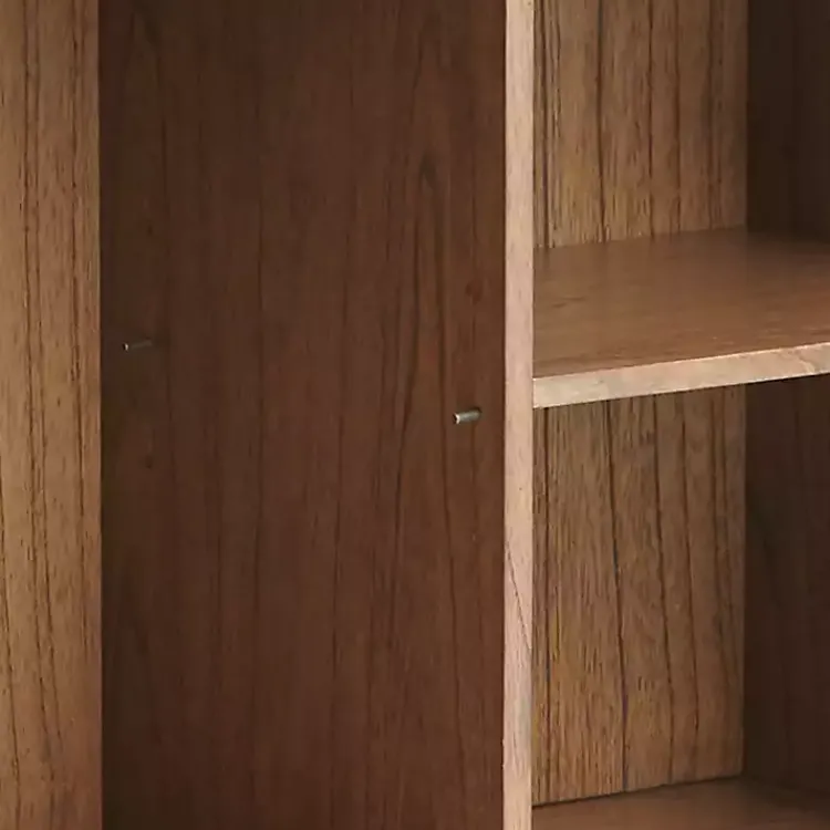 Cabinets & Sideboards-Kirklands Home Brown Wood Frame Metal Base 2-Door Cabinet