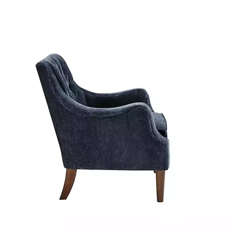 Accent Chairs-Kirklands Home Navy Button Tufted Accent Chair Blue