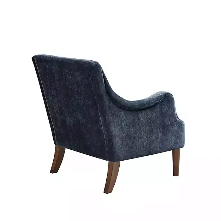 Accent Chairs-Kirklands Home Navy Button Tufted Accent Chair Blue