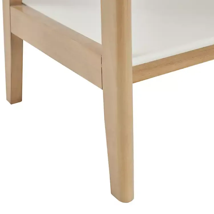 Bookshelves-Kirklands Home Off White Wood Shelves with Natural Frame Bookcase