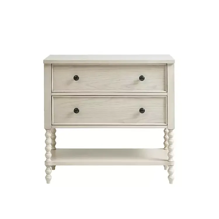 Cabinets & Sideboards-Kirklands Home Wood Turned Legs 2-Drawer Chest White