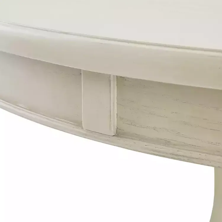 Dining Tables-Kirklands Home Antique Cream Wood Pedestal Round Dining Table White