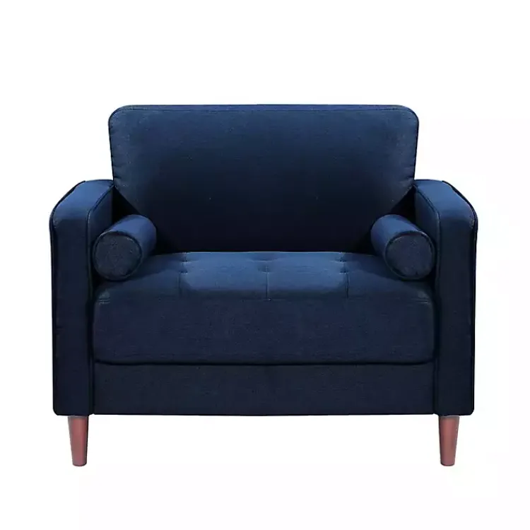 Accent Chairs-Kirklands Home Navy Chelsea Modern Accent Chair Blue