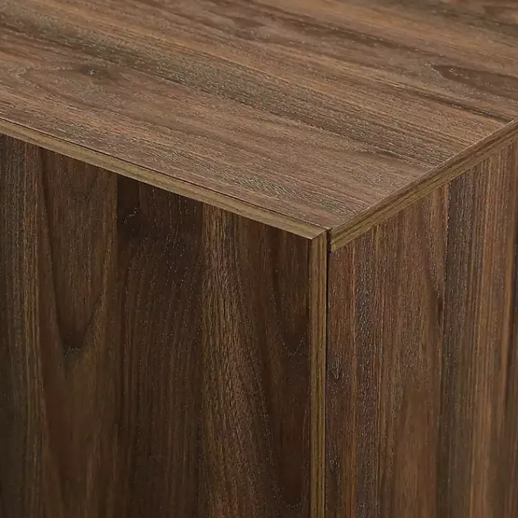 Cabinets & Sideboards-Kirklands Home Dark Walnut Wood and Black Metal Sideboard