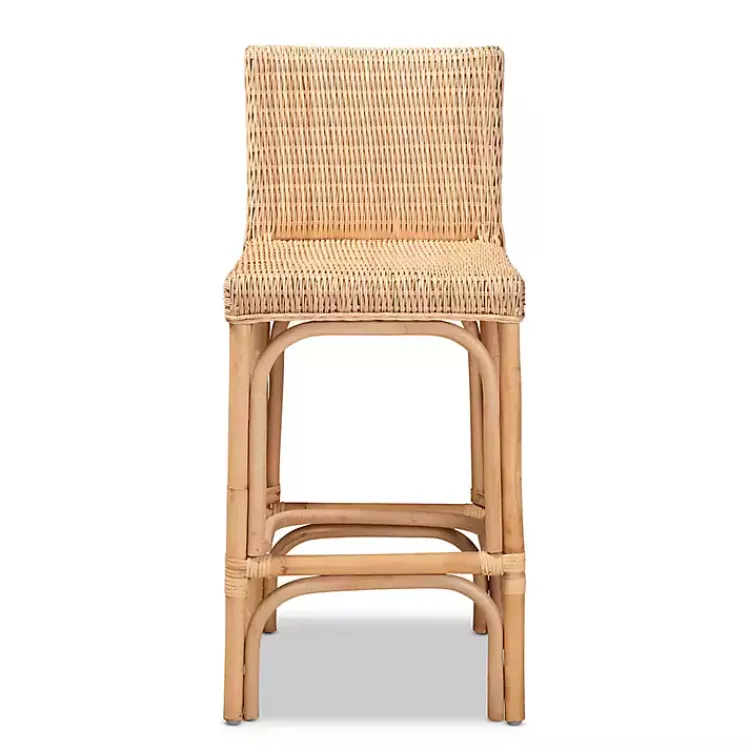 Bar Stools & Counter Height Stools-Kirklands Home Greek Natural Rat Woven Counter Stool Tan