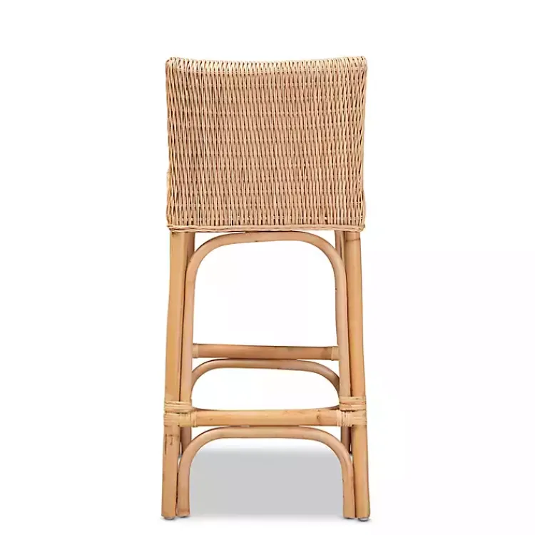 Bar Stools & Counter Height Stools-Kirklands Home Greek Natural Rat Woven Counter Stool Tan