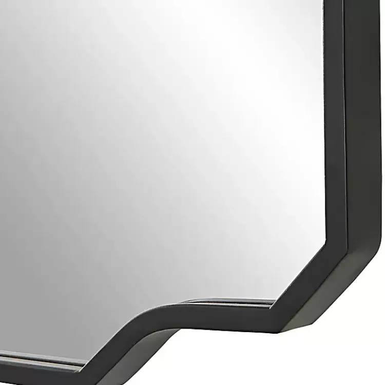 Decorative Mirrors-Kirklands Home Matte Black Thin Linear Iron Frame Wall Mirror