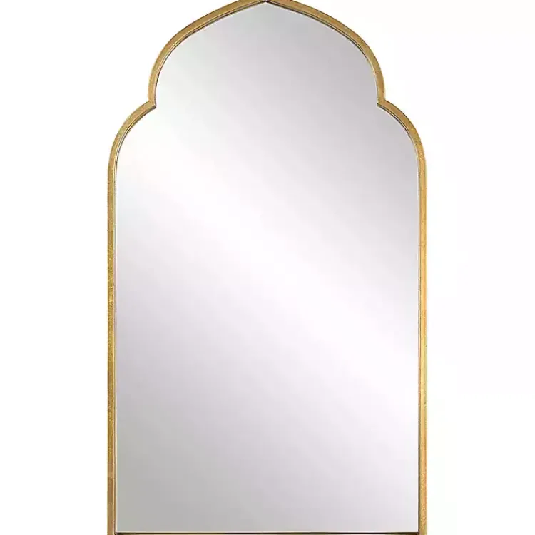 Decorative Mirrors-Kirklands Home Gold Leaf Arched Frame Wall Mirror