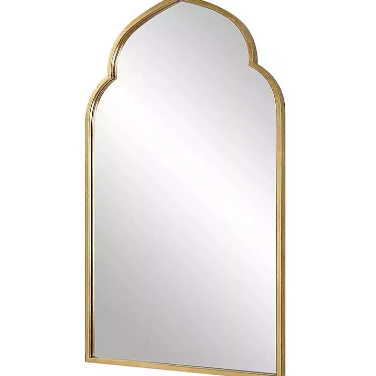 Decorative Mirrors-Kirklands Home Gold Leaf Arched Frame Wall Mirror