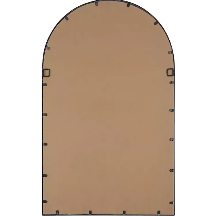 Decorative Mirrors-Kirklands Home Black Metal Arch Frame Wall Mirror