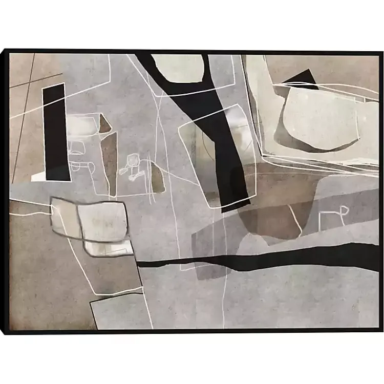 Canvas Art-Kirklands Home Think Twice Framed Canvas Art Print Gray