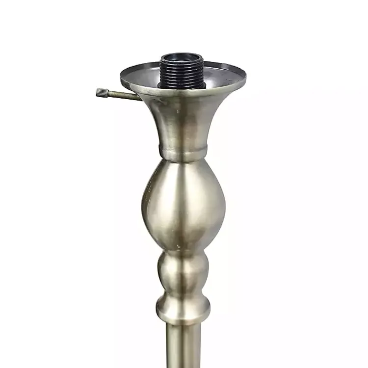 Floor Lamps-Kirklands Home Antique Brass and Marbleized Glass Torchiere Gray