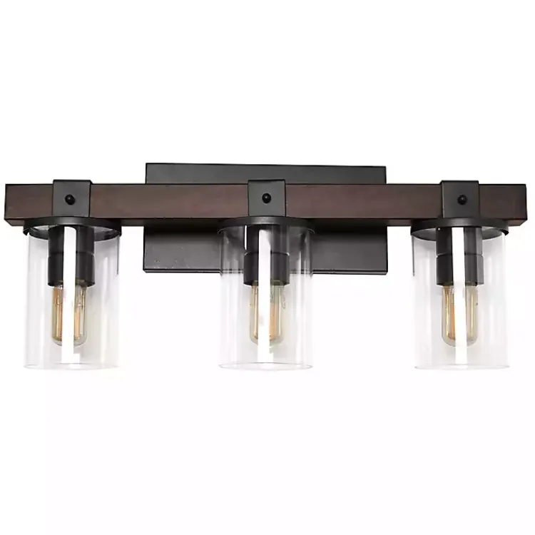 Flush Mount Lighting-Kirklands Home Crossbeam Vanity Flushed Mount Shade Brown