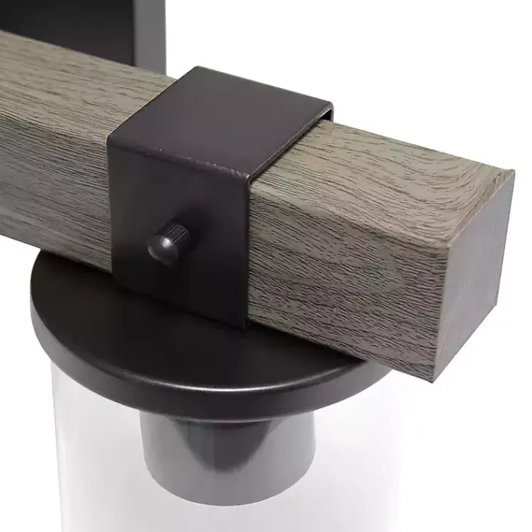 Flush Mount Lighting-Kirklands Home and Black Glass Shade Vanity Light Gray