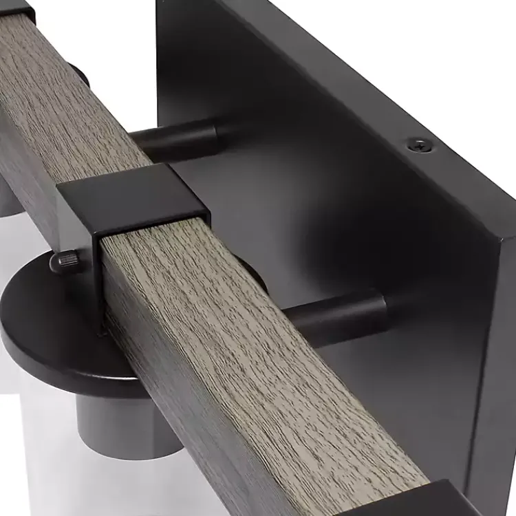 Flush Mount Lighting-Kirklands Home and Black Glass Shade Vanity Light Gray