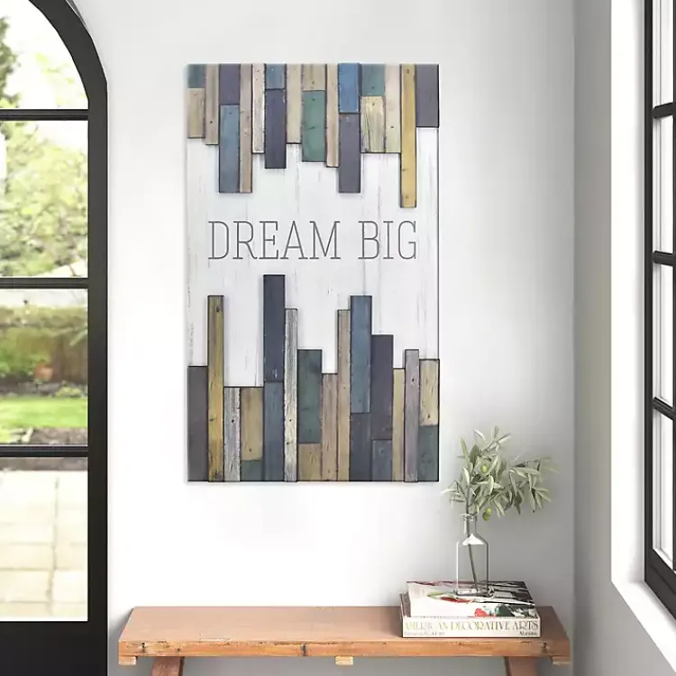 Wall Quotes & Signs-Kirklands Home Dream Big Wood Slat Wall Plaque