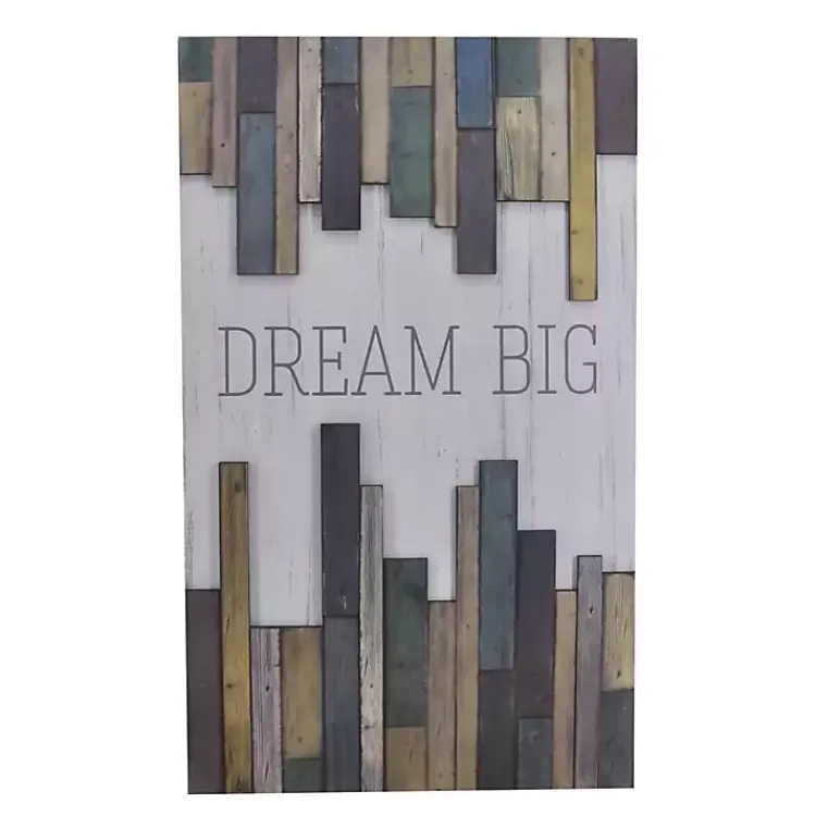 Wall Quotes & Signs-Kirklands Home Dream Big Wood Slat Wall Plaque