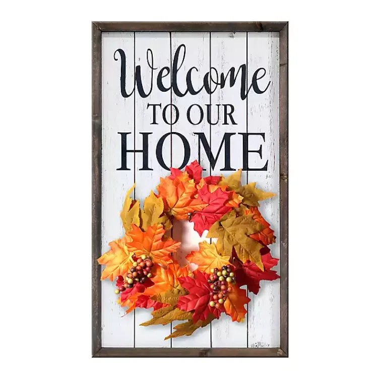 Wall Quotes & Signs-Kirklands Home Welcome Interchangeable Wreath Wall Plaque