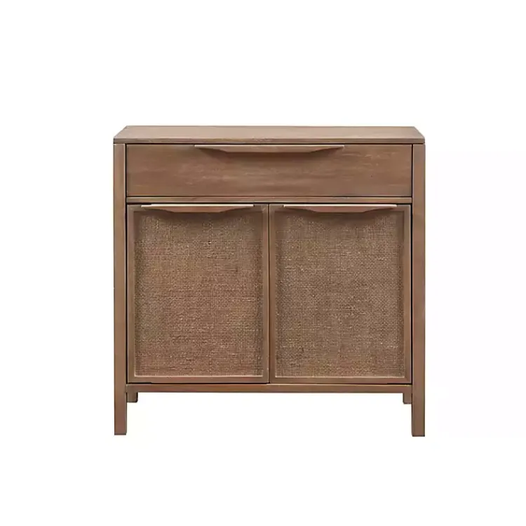 Cabinets & Sideboards-Kirklands Home Natural Wood 2-Door Cane Webbing Chest Tan