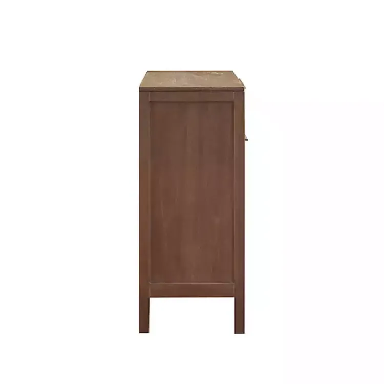 Cabinets & Sideboards-Kirklands Home Natural Wood 2-Door Cane Webbing Chest Tan