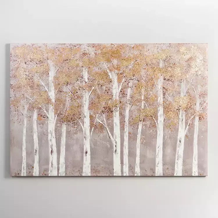 Canvas Art-Kirklands Home White and Gold Treescape Canvas Art Print