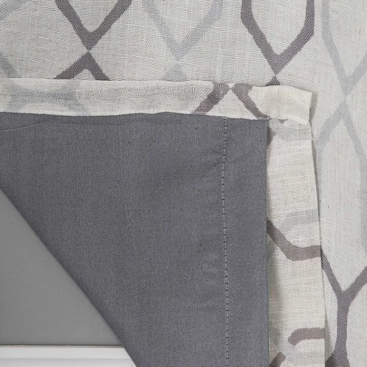 Curtains & Drapes-Kirklands Home Mushroom Interlock Single Curtain Panel, 84 in.