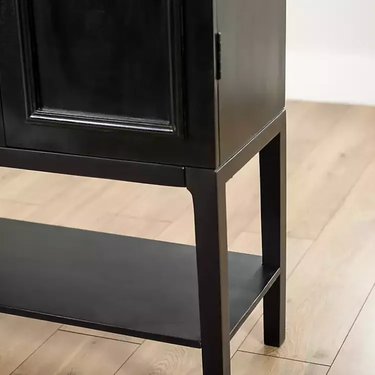 Cabinets & Sideboards-Kirklands Home Black Arch Wood Bar Cabinet