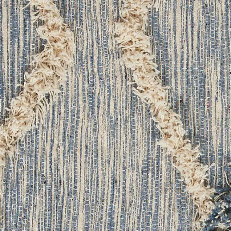 Area Rugs-Kirklands Home Steel Blue Raised Texture Chevron Runner, 2x6