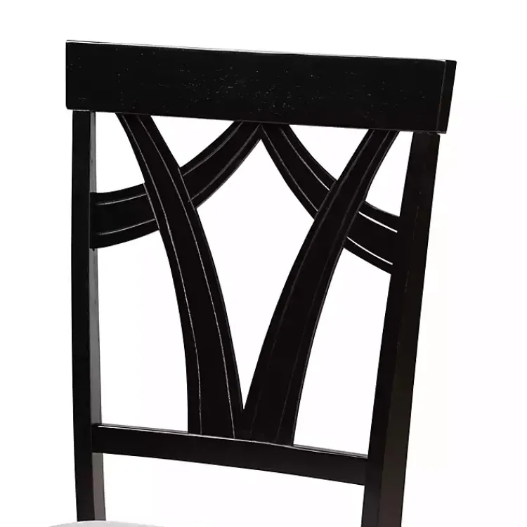 Dining Tables-Kirklands Home Dark Wooden Interlocked Base 5-pc. Dining Set