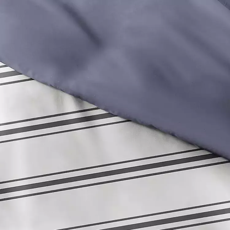 Duvets-Kirklands Home Navy Blue Echo Stripe 3-pc. King Duvet Cover Set