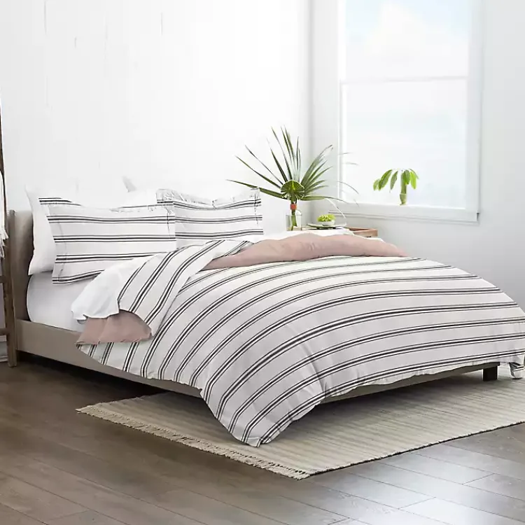 Duvets-Kirklands Home Rose Pink Echo Stripe 2-pc. Twin Duvet Cover Set