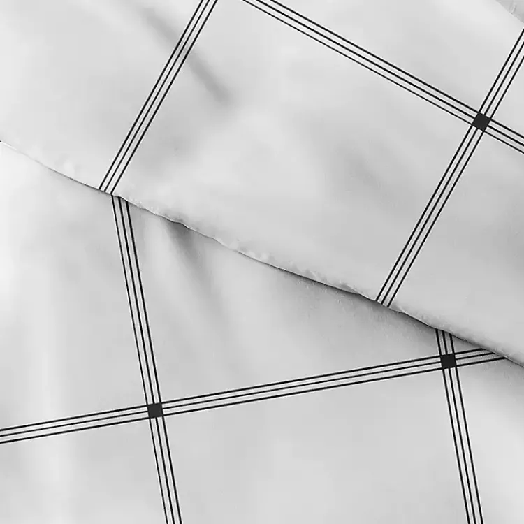 Duvets-Kirklands Home Gray Grid Plaid 3-pc. Micro Queen Duvet Cover Set