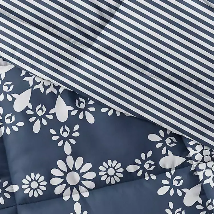 Comforters-Kirklands Home Navy Daisy Medallion King 3-pc. Comforter Set Blue