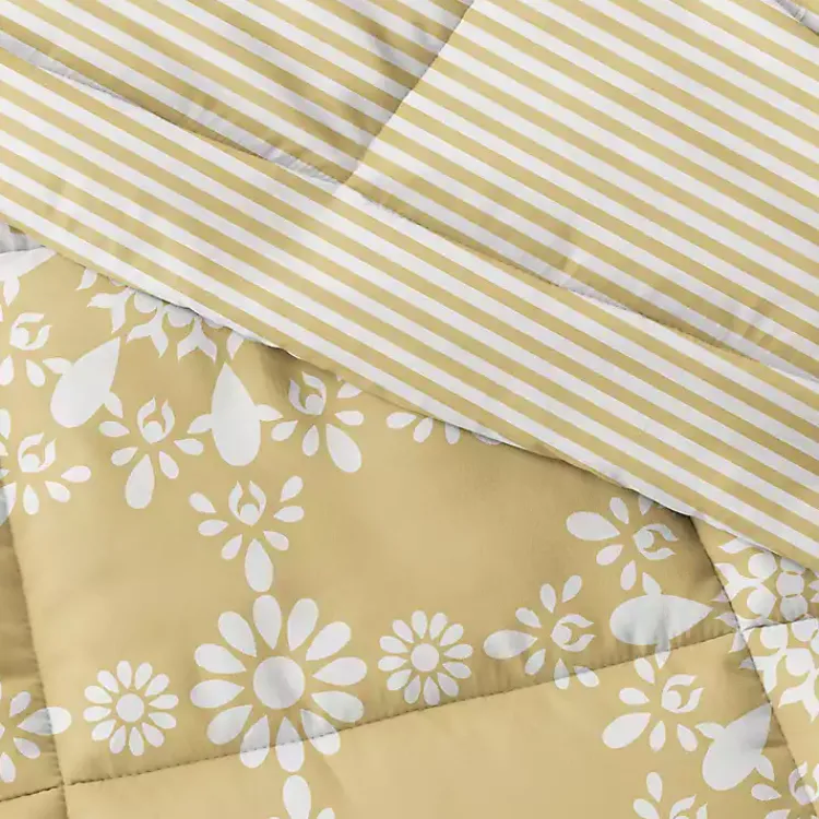 Comforters-Kirklands Home Daisy Medallion King 3-pc. Comforter Set Yellow