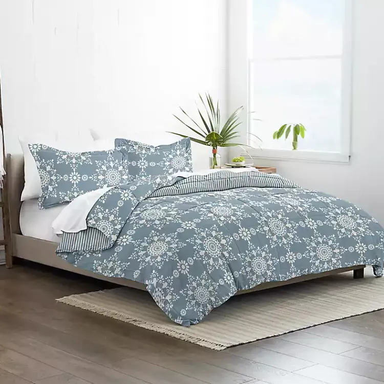 Comforters-Kirklands Home Daisy Medallion Queen 3-pc. Comforter Set Blue