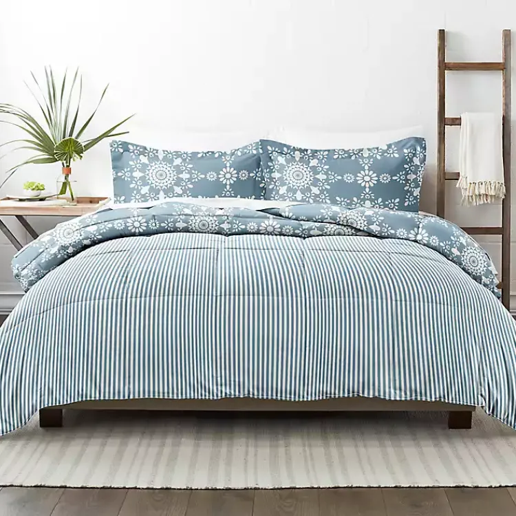 Comforters-Kirklands Home Daisy Medallion Queen 3-pc. Comforter Set Blue