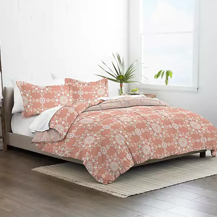 Comforters-Kirklands Home Clay Daisy Medallion Twin 3-pc. Comforter Set Orange