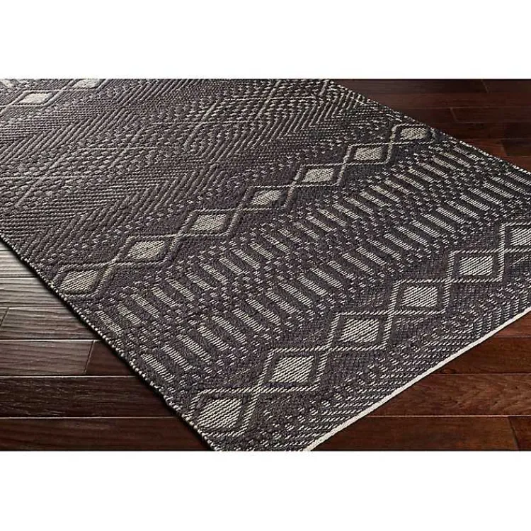 Area Rugs-Kirklands Home Diamond Jute Area Rug, 5x7 Black