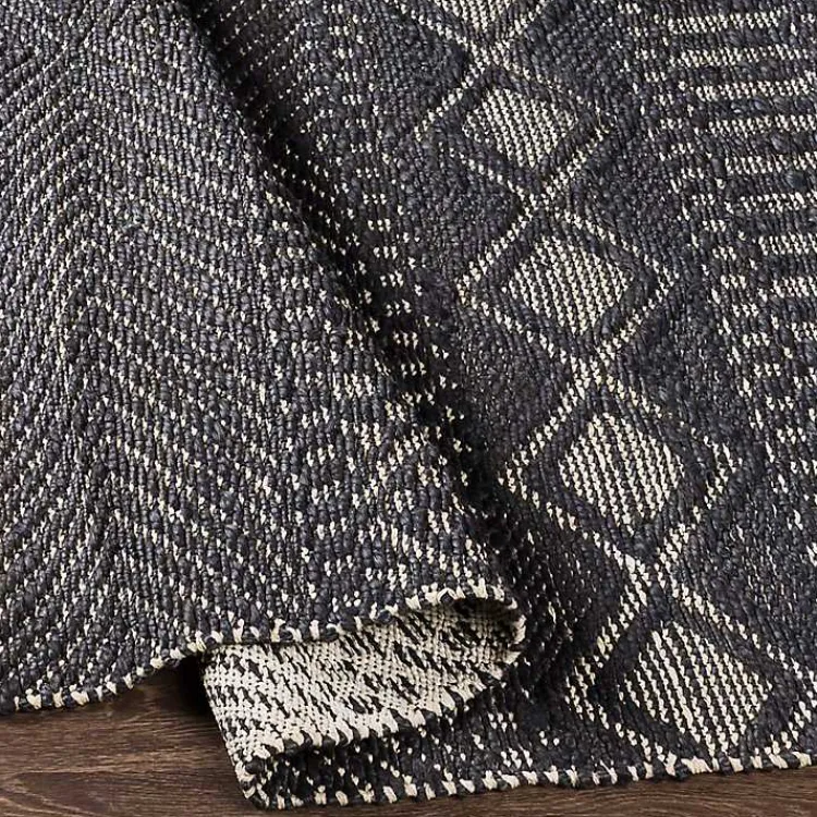 Area Rugs-Kirklands Home Diamond Jute Area Rug, 5x7 Black