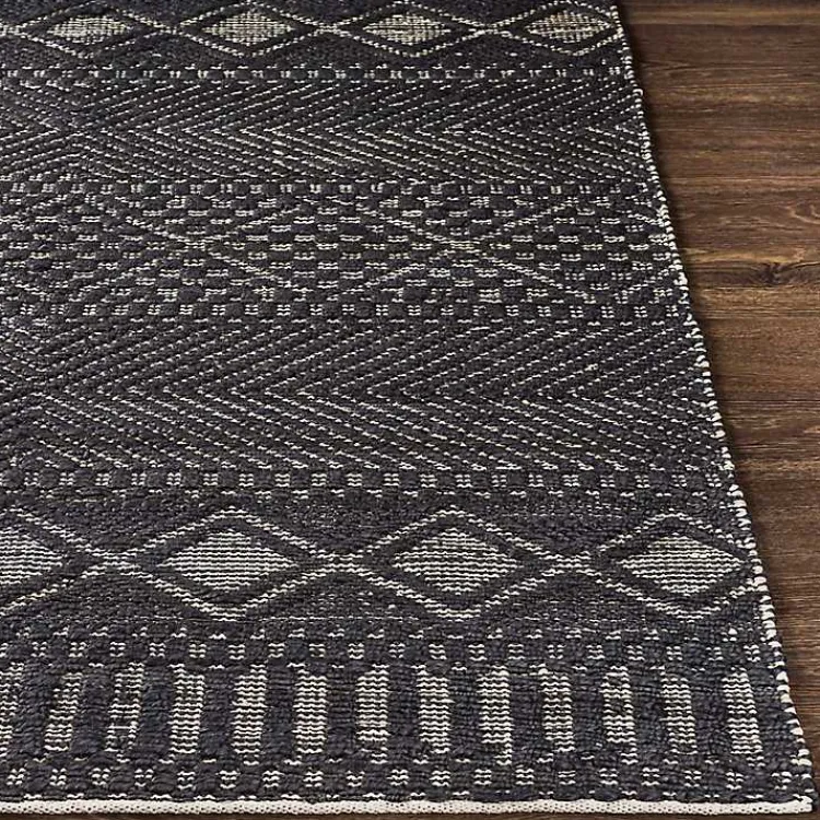 Area Rugs-Kirklands Home Diamond Jute Area Rug, 5x7 Black