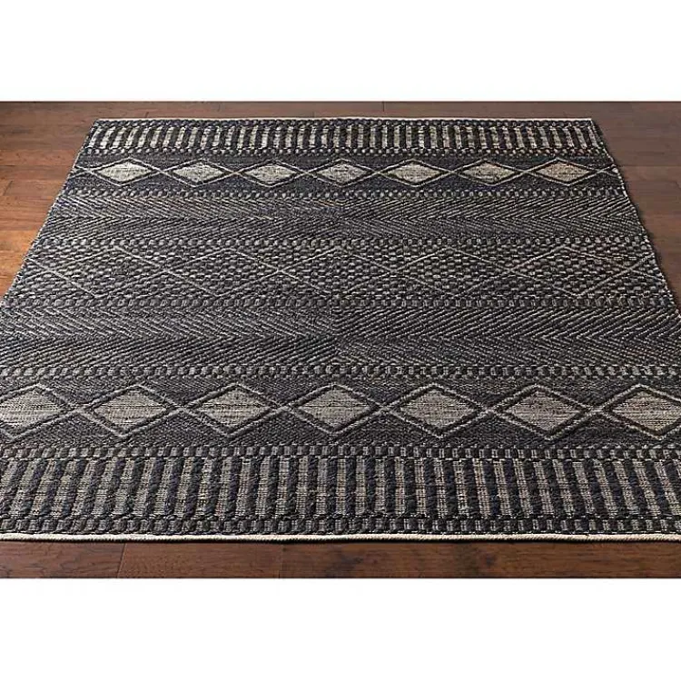 Area Rugs-Kirklands Home Diamond Jute Area Rug, 5x7 Black