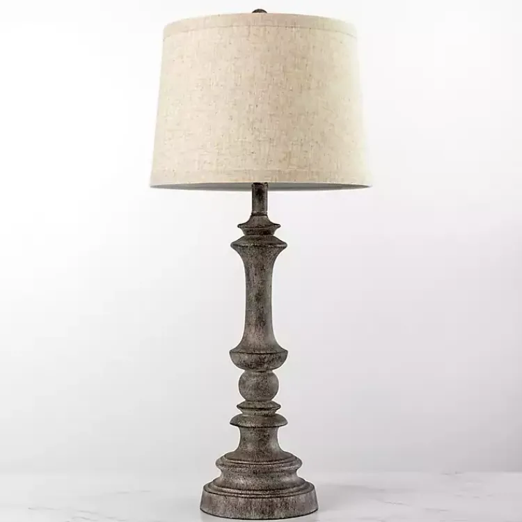 Table Lamps-Kirklands Home Savannah Spindle Table Lamp Gray