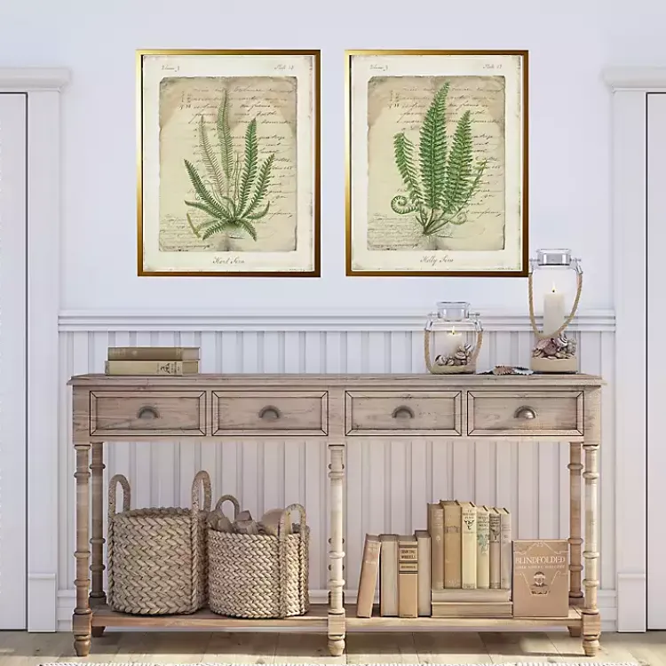 Framed Art-Kirklands Home Vintage Green Ferns Framed Art Prints, Set of 2